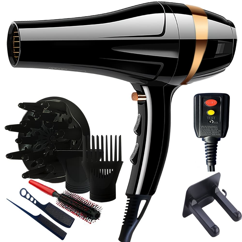 TEMU Hair Dryer, Home Use, High Power, Cold/hot Air, Wind Dryer, Temperature, Hair Care, Comes With , Wind Cover, Nozzle, Comb.