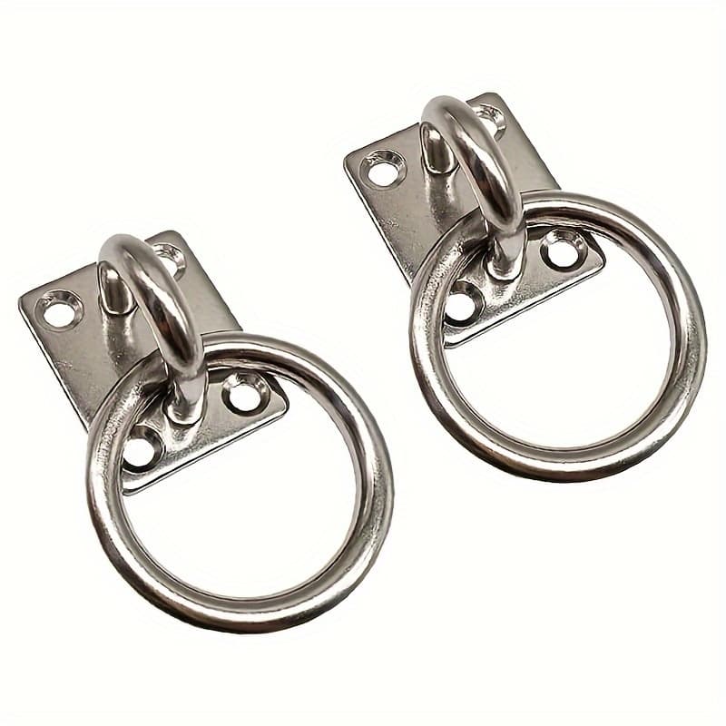TEMU 2 Set M5 Ceiling & Wall Mount Hanging Hardware Fitting Set 304 Stainless Steel Heavy Duty Round Pad Plate + Snap Hook For Yoga Hammock Chair Swings Marine Boat Accessories
