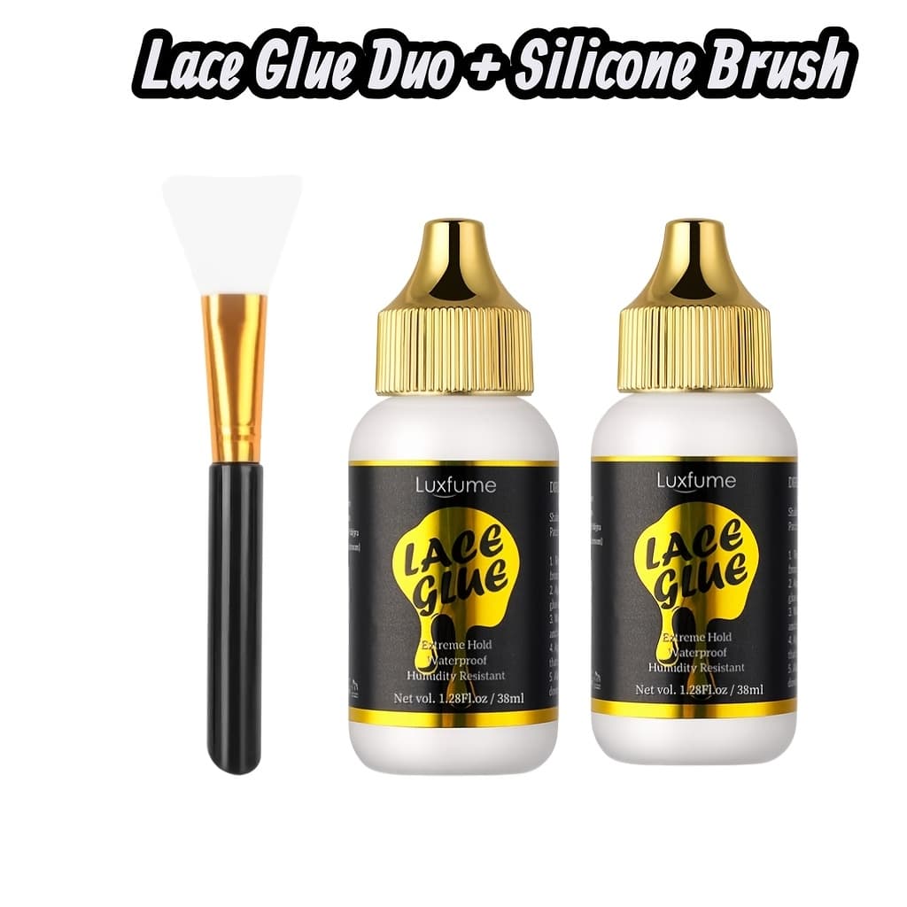 TEMU Set Of 2 Luxfume Lace Adhesives With Brush For Strong, Waterproof Wig Application