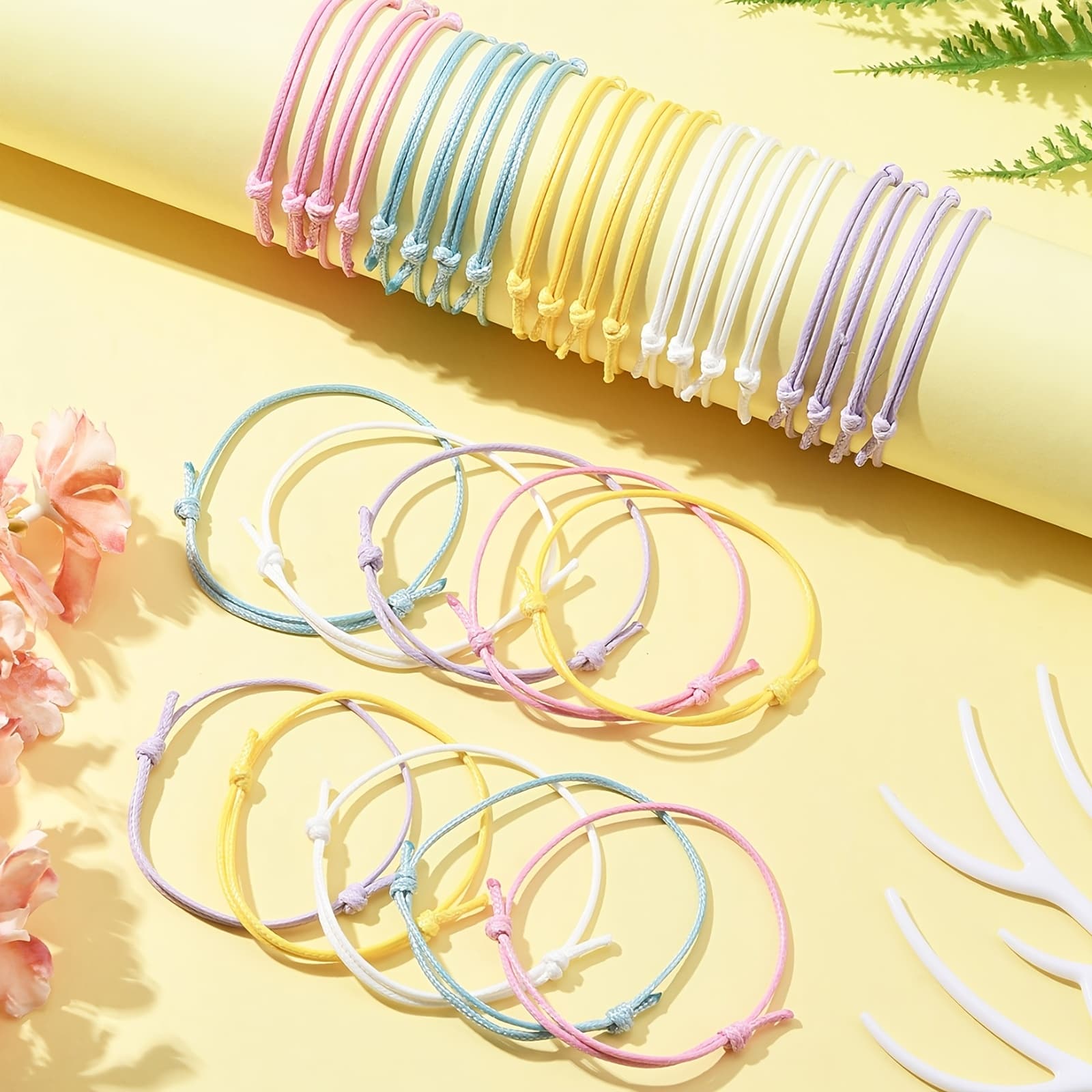 TEMU 30pcs Of Adjustable Braided Cord Bracelets Made From Waxed In .