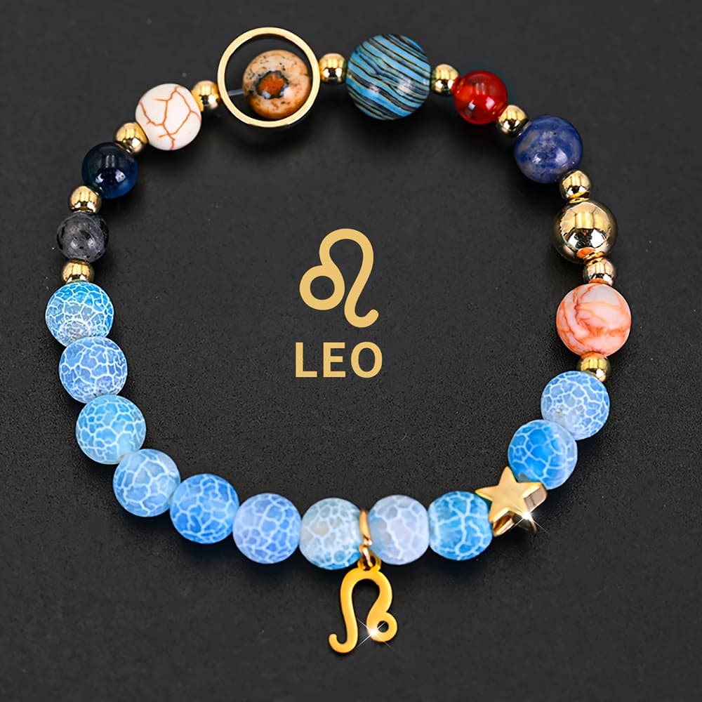 TEMU 1pc Of Planets In , Ladies' 12 Constellation Bracelets, Series Natural Stone Bracelets, Libra, Virgo, Sagittarius Jewelry, Zodiac Pendant Bracelets, Valentine's Day Jewelry Couple Gifts