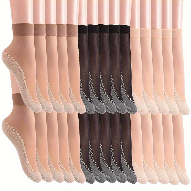 TEMU 30-pair Summer Thin Wear-resistant Non-snag Sweat-absorbent Breathable Comfortable Non-slip Sole Women's Socks