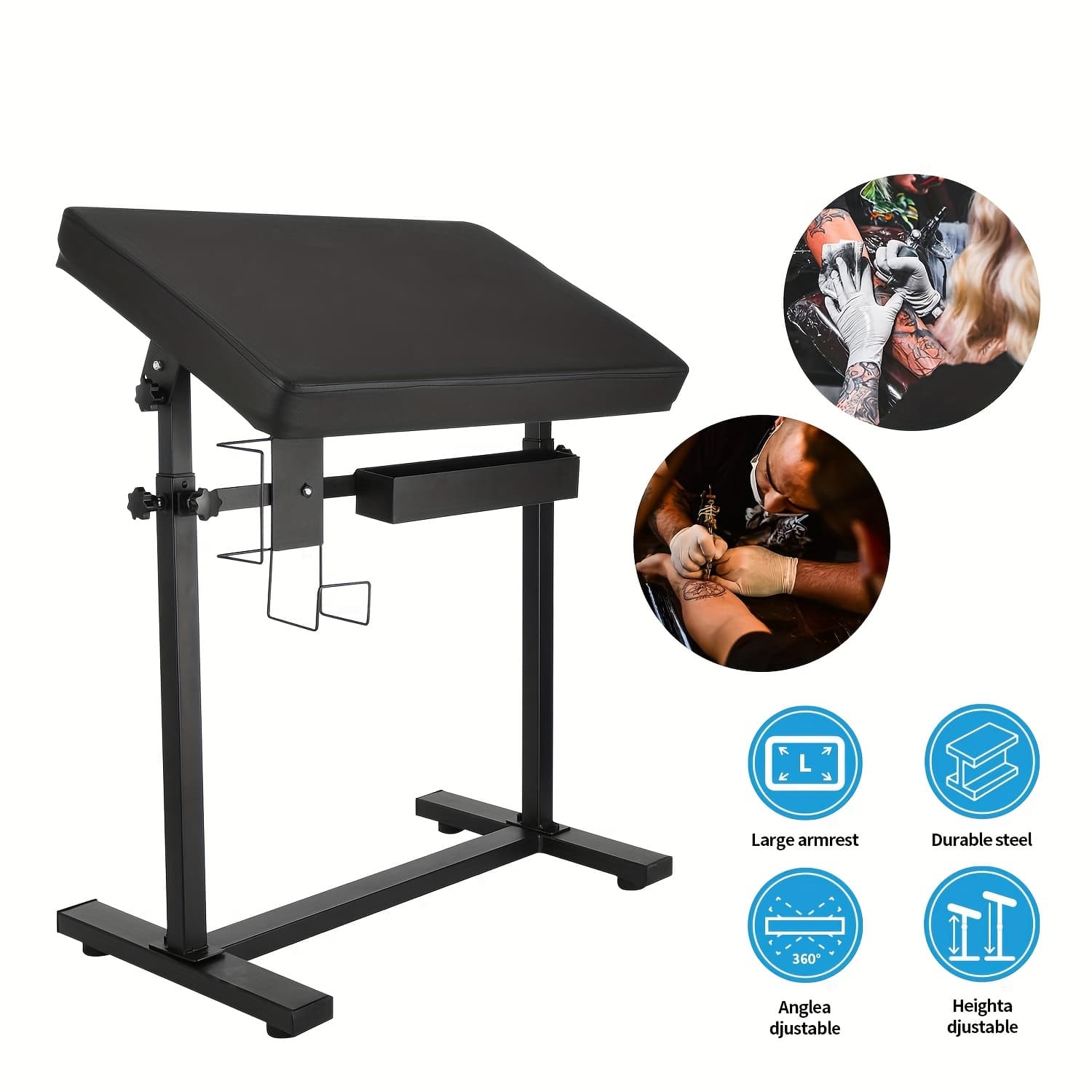 TEMU Tattoo Arm Rest, Oversized Tattoo Armrest Stand With, Adjustable Height & Angle, Sturdy And For Tattoo Supplies
