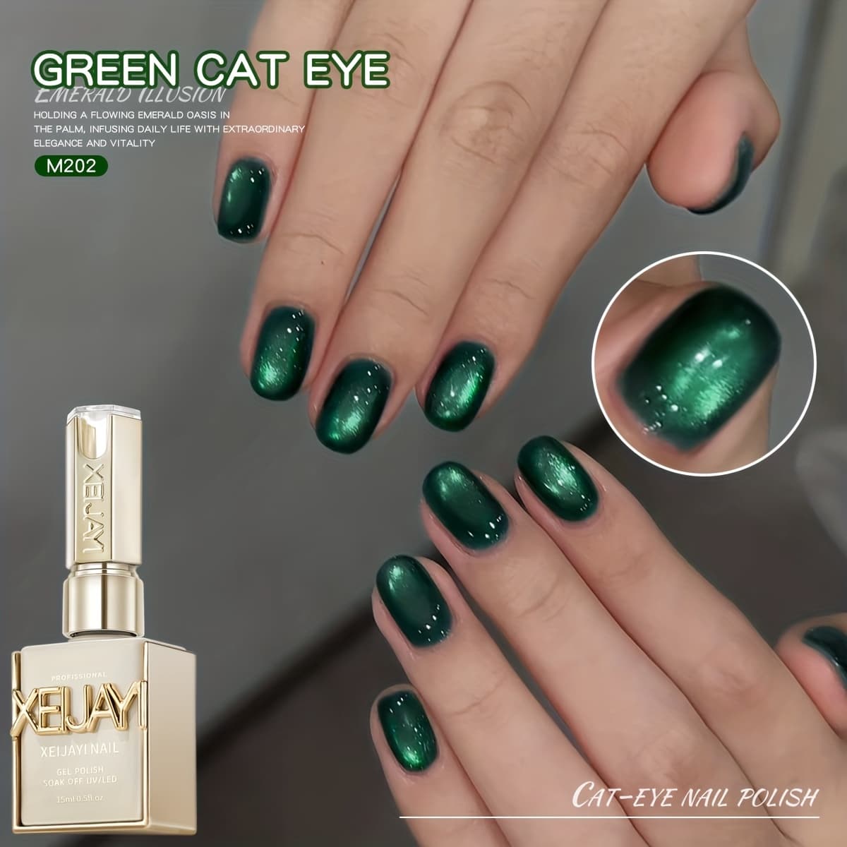 TEMU Cat Eye Nail Trends 2025 Holographic Nail Art 1pc 15ml Reflective Magnetic Nail Gel Soaking Led Gel Salon Female Nail Art Tools Gel Local Warehouse