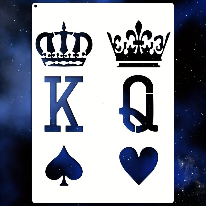 TEMU 1 King And Queen Stencil, Reusable Painting Stencils For Wood, Canvas, Painting, Home Decor, Diy Crafts And Holiday Gifts!
