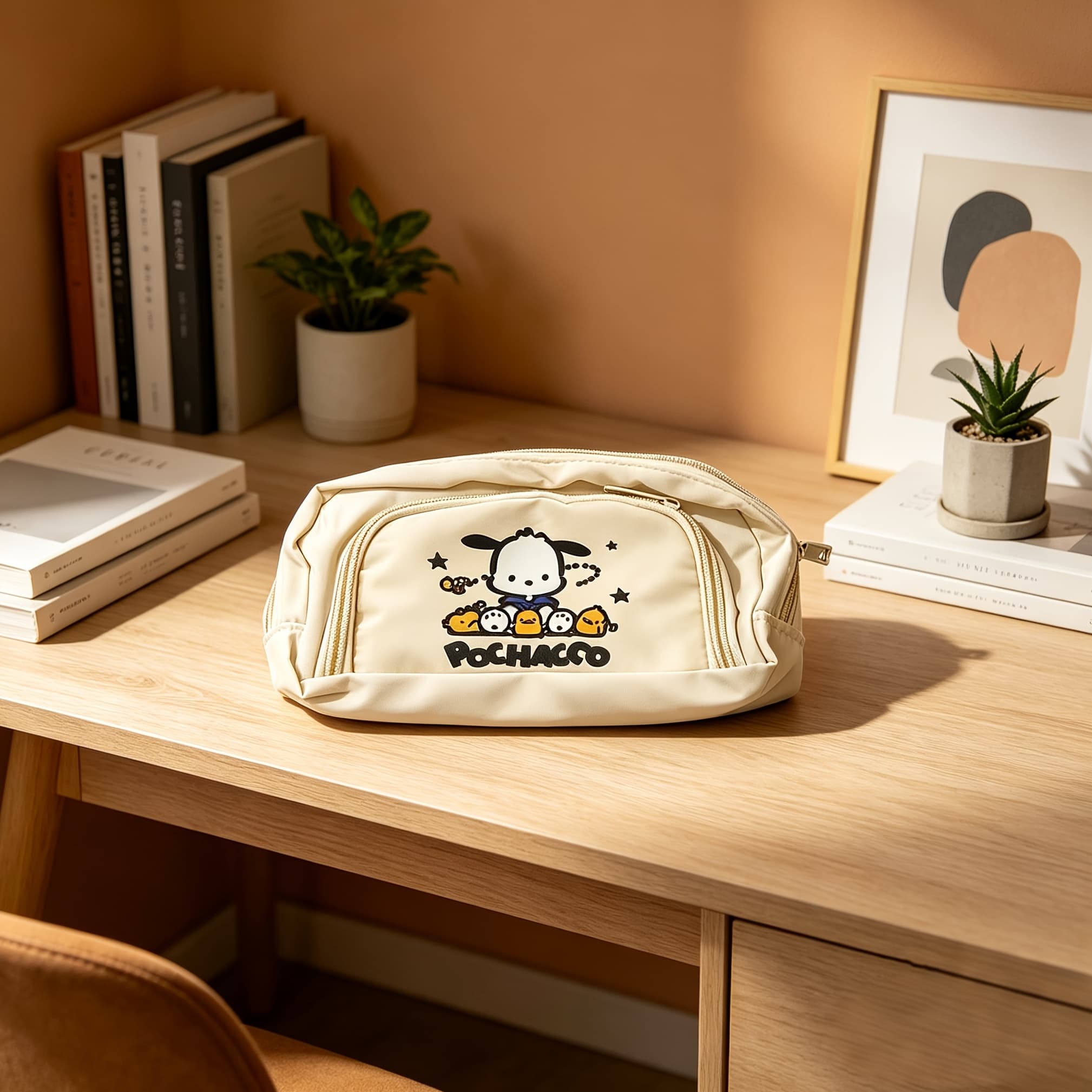 TEMU Themed Zippered Pencil Case & Storage Box Suitable For, Office, Travel - Spacious Pen Holder With Characters, Zipper For Markers, Ballpoint Pens, Pencils, For,, Supplies