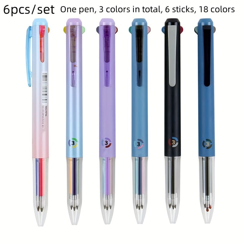 TEMU 6pcs 0.5mm Fine Point Multicolor Retractable Gel Pens, Vintage Morandi Juice Color Random, Smooth Writing, Note Highlighting, Suitable For Office And Students, Back-to-school Gift