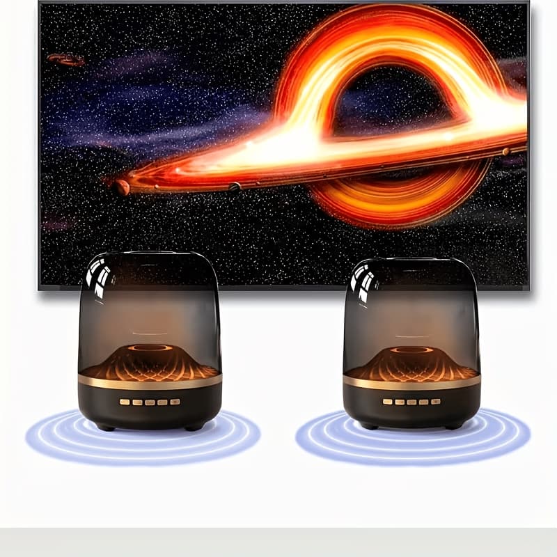 TEMU 2pcs Portable Wireless Speaker With Rgb Lights And Subwoofer, Mini Sound System Suitable For Home, Outdoor, Parties, Low Voltage Operation, Compatible For Smartphones Tablets Pc