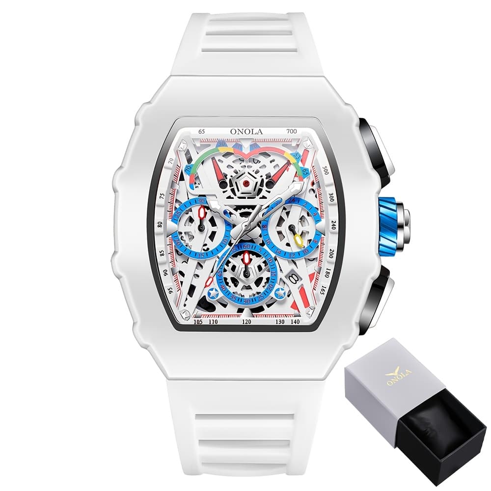 TEMU Onola Men's Wine -shaped Quartz Watch | Multifunctional Timing, 3atm Waterproof, Date Display, Ideal For Sports & Daily Wear, Perfect Father's Day Gift