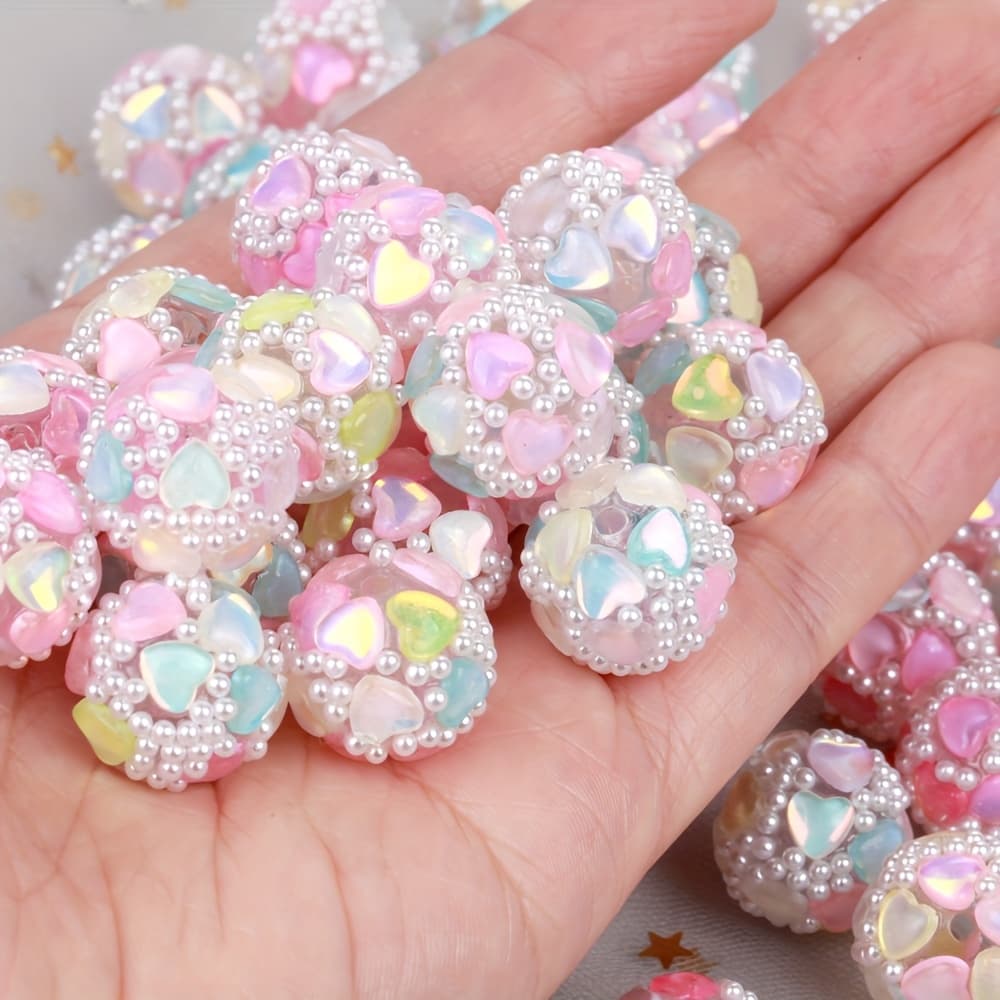 TEMU 17mm 6pcs Acrylic Light Pink Round Ball Beads For Jewelry Making Diy Bracelets Necklace Accessories