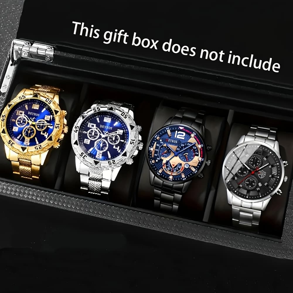 TEMU Set Of 4 Men's Quartz Watches, Featuring Sports Quartz, Trendy - An Gift For Men, Great For Everyday Wear