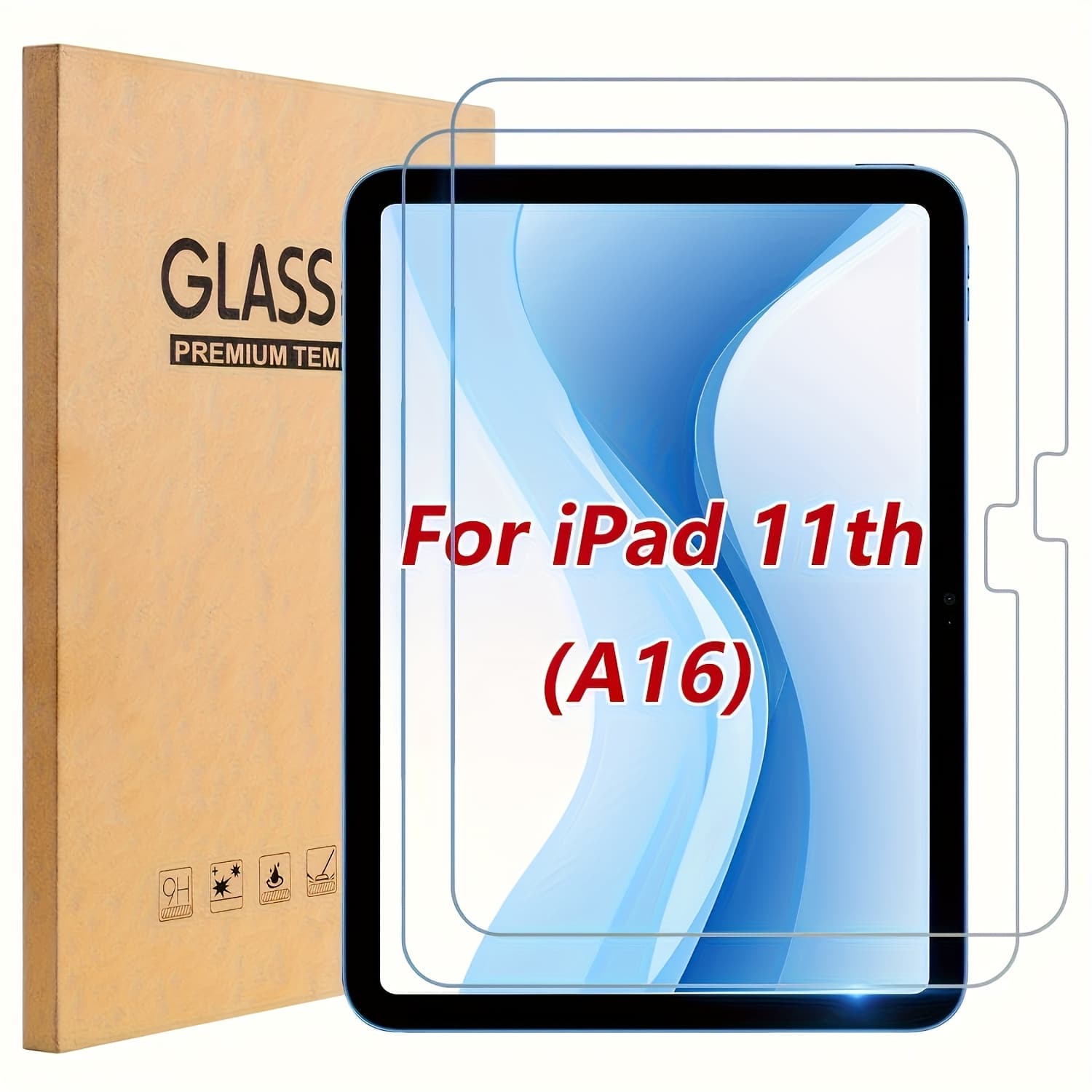 TEMU 2pcs Tempered Glass Screen Protectors For Ipad 11th And 10th Gen A16/a3355/a3356 - , , Anti-fingerprint, Compatible With Pencil, 9h Hardness Protection, Tablet Accessory | Fashionable Design