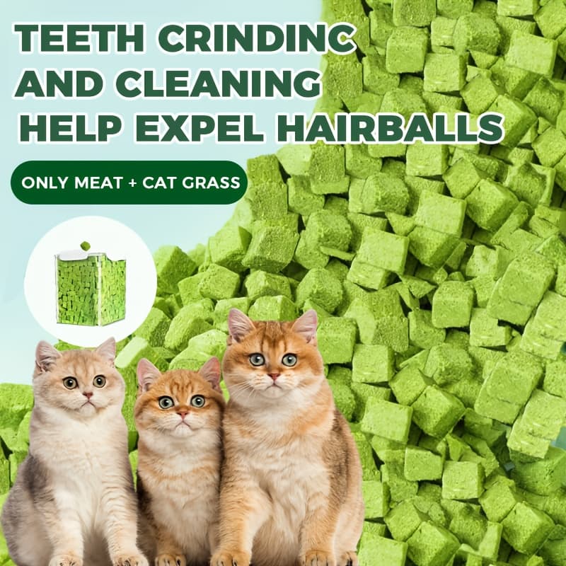 TEMU /5.29oz Freeze-dried Cat Grass & Pet Pellets - & Hairball Control Snacks, Natural Herbs Chew Treats For Kittens To Adult Cats, Grain-free Digestive Support