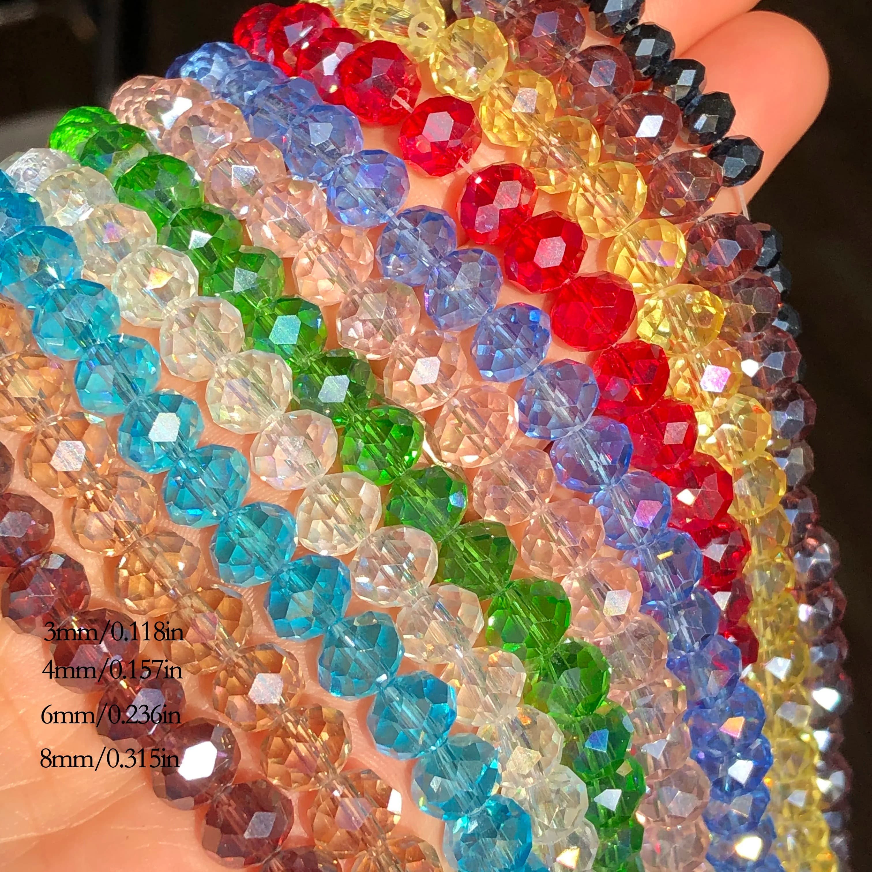 TEMU 10 Strands Colorful Crystal Glass Beads With Loose Beads For Jewelry Making Bracelet Additions 3/4/6/8mm