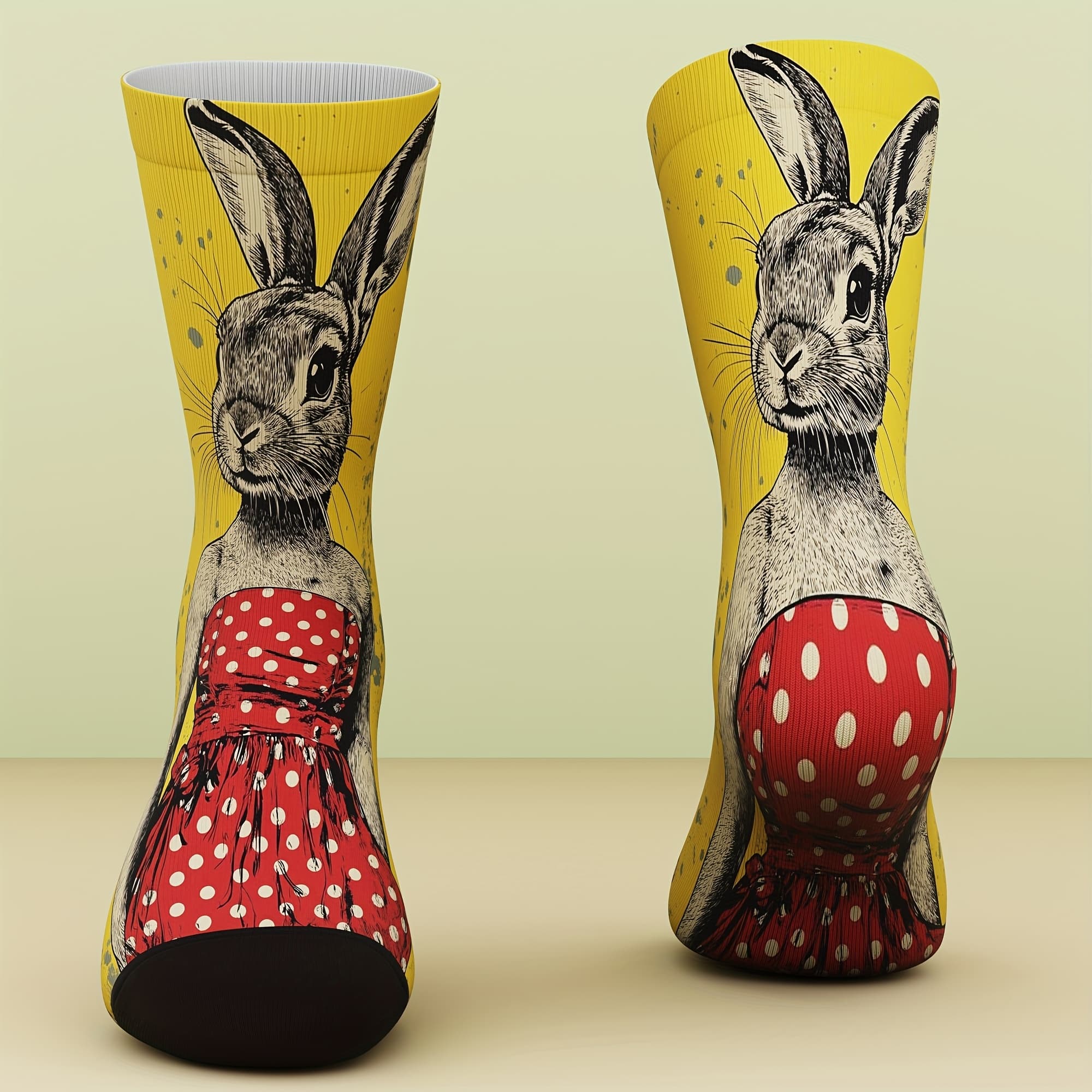 TEMU 1 Pair Of Easter-themed Unisex Socks, Fun And Fashionable, Comfortable And Breathable, Suitable For Outdoor Sports, , Machine Washable, With 3d Digital Printing Technology, A Gift