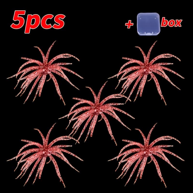 TEMU 5pcs/box Sea Soft Bait, Multiple Colors , High And Tear Resistance, Swimming Posture And Palatability, , Lure Soft Worm Fake Bait, Compatible With Fishing Rig