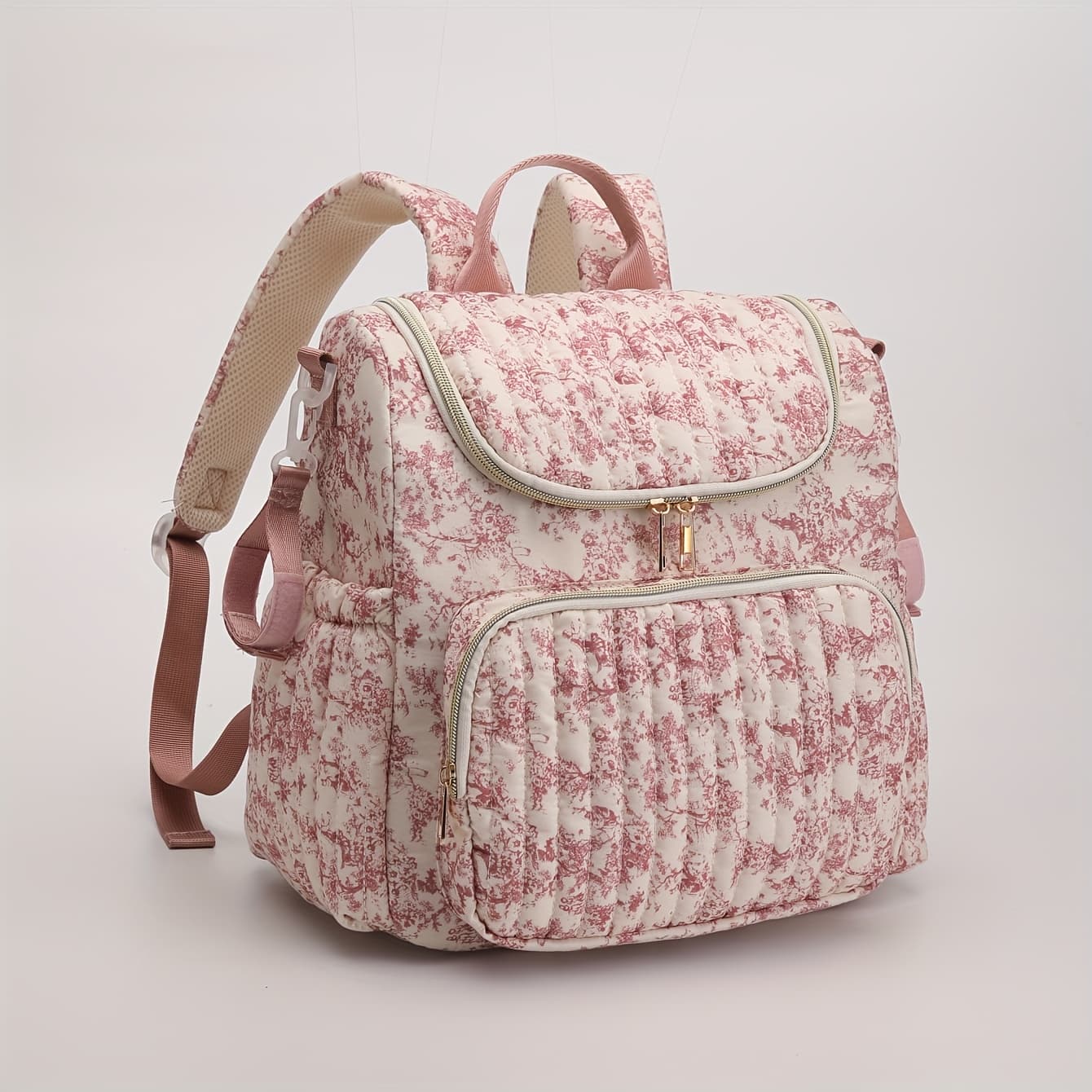 TEMU Vintage Drawing Design Diaper Bag Convertible Diaper Bag Backpack, Diaper Bag, Converts Into Tote Bag, Diaper Backpack, Stroller Bag And Crossbody Diaper Bag