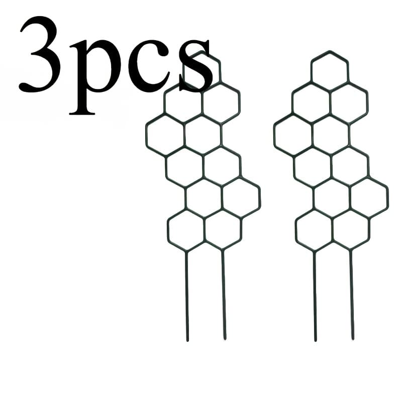 TEMU A Set Of 3pcs, Measuring 14.96 Inches X 5.91 Inches, Is Designed As A Honeycomb-shaped Climbing Plant Support Frame. Made Of Rust-proof Plastic Rods, Very Suitable For Potted Vines And Flowers.