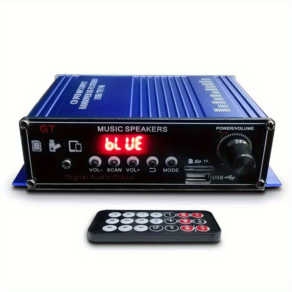 TEMU 400w Wireless 5.0 Hifi Amplifier, Support Tf/ Usb Mp3 Dual Mic Karaoke, 12v, For Home And Car