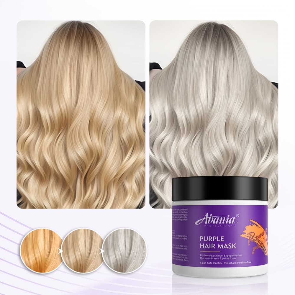 TEMU Purple Hair Mask & Toner 6.76oz - Anti-yellow For Blonde/brass/gray Hair, Repairs Damaged Hair, Instantly Neutralizes Brassiness, Deep Moisture & Shine Boost ()
