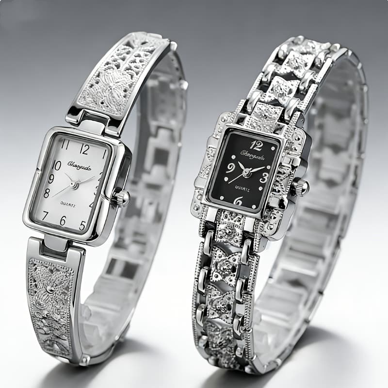 TEMU 2pcs Elegant Ladies Fashion Quartz Watches, Exquisite Petite Design, Versatile Casual To Formal Wear
