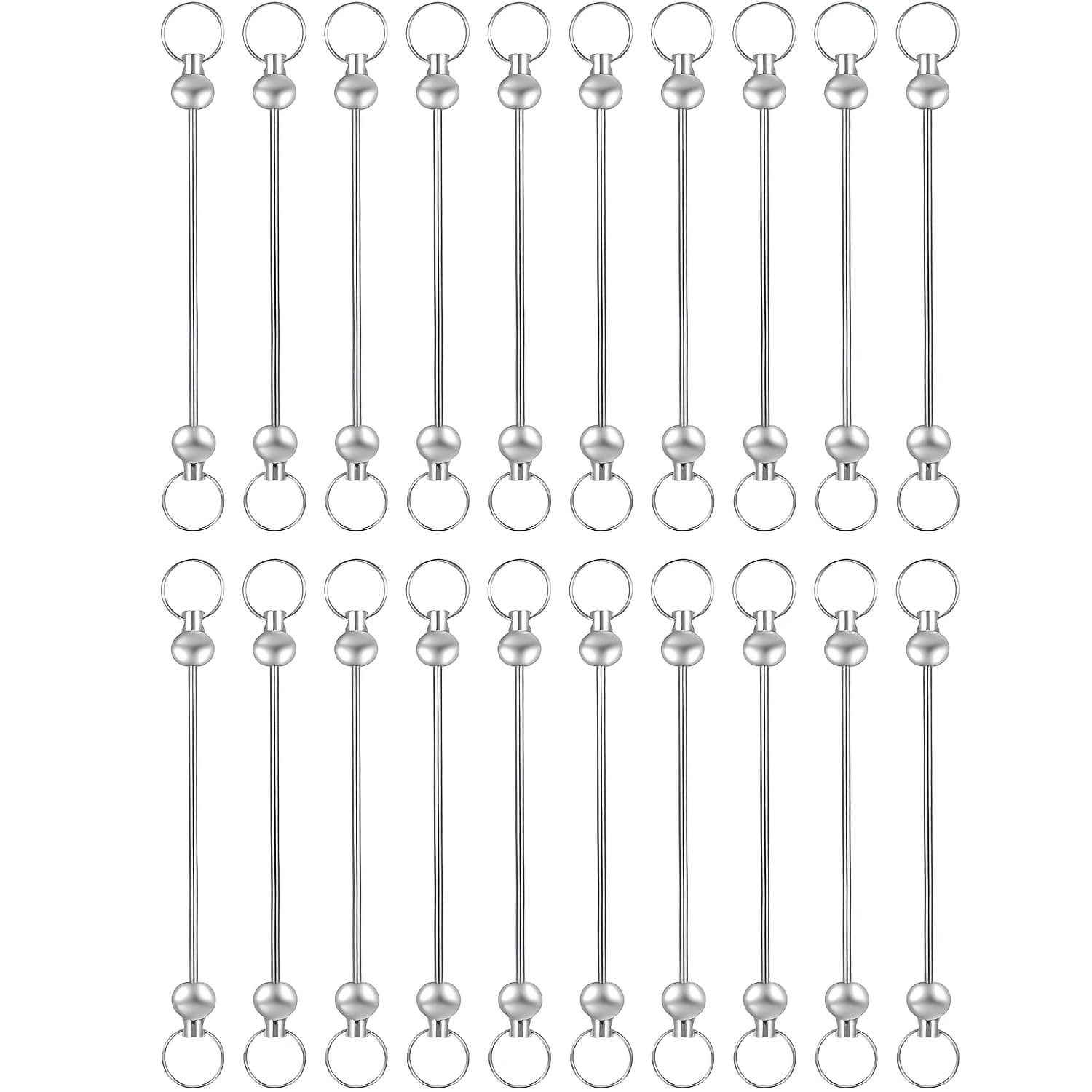 TEMU 5pcs/10pcs/20pcs Beadable Keychain Blanks, Bulk Metal Keychain Rods For Keychain Making, Diy Craft Gift Supplies