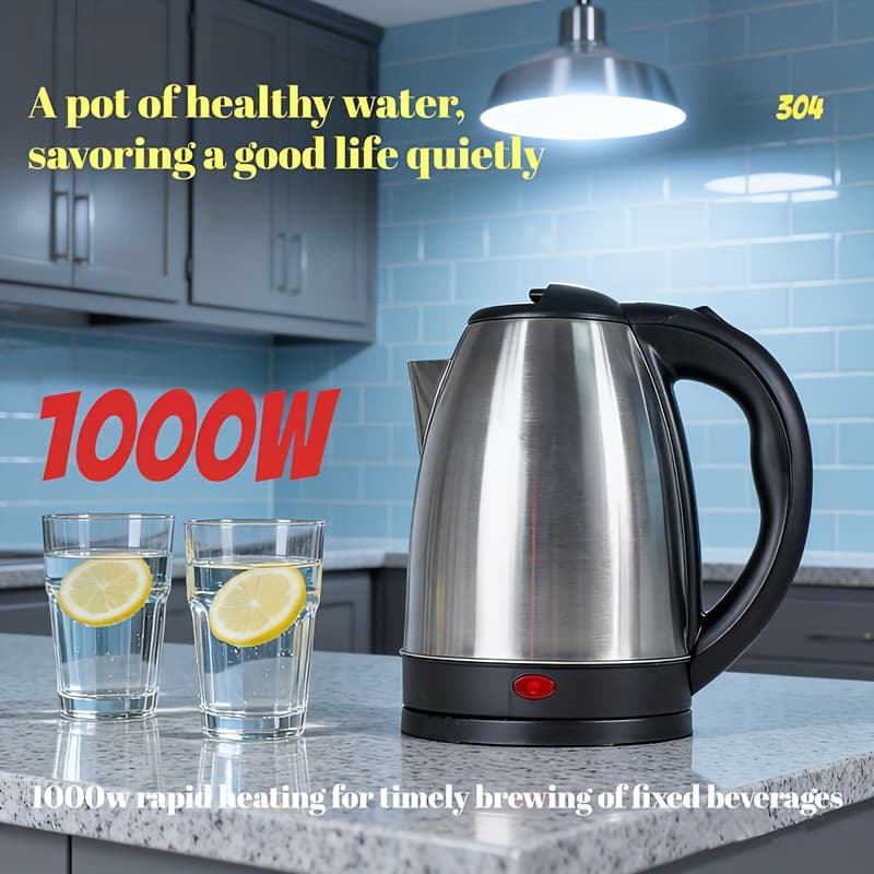 TEMU 2l Large Capacity Stainless Steel Water Kettle For Family And , No Refills Needed. Seamless Design, Safe, , Ideal For Kitchen Use
