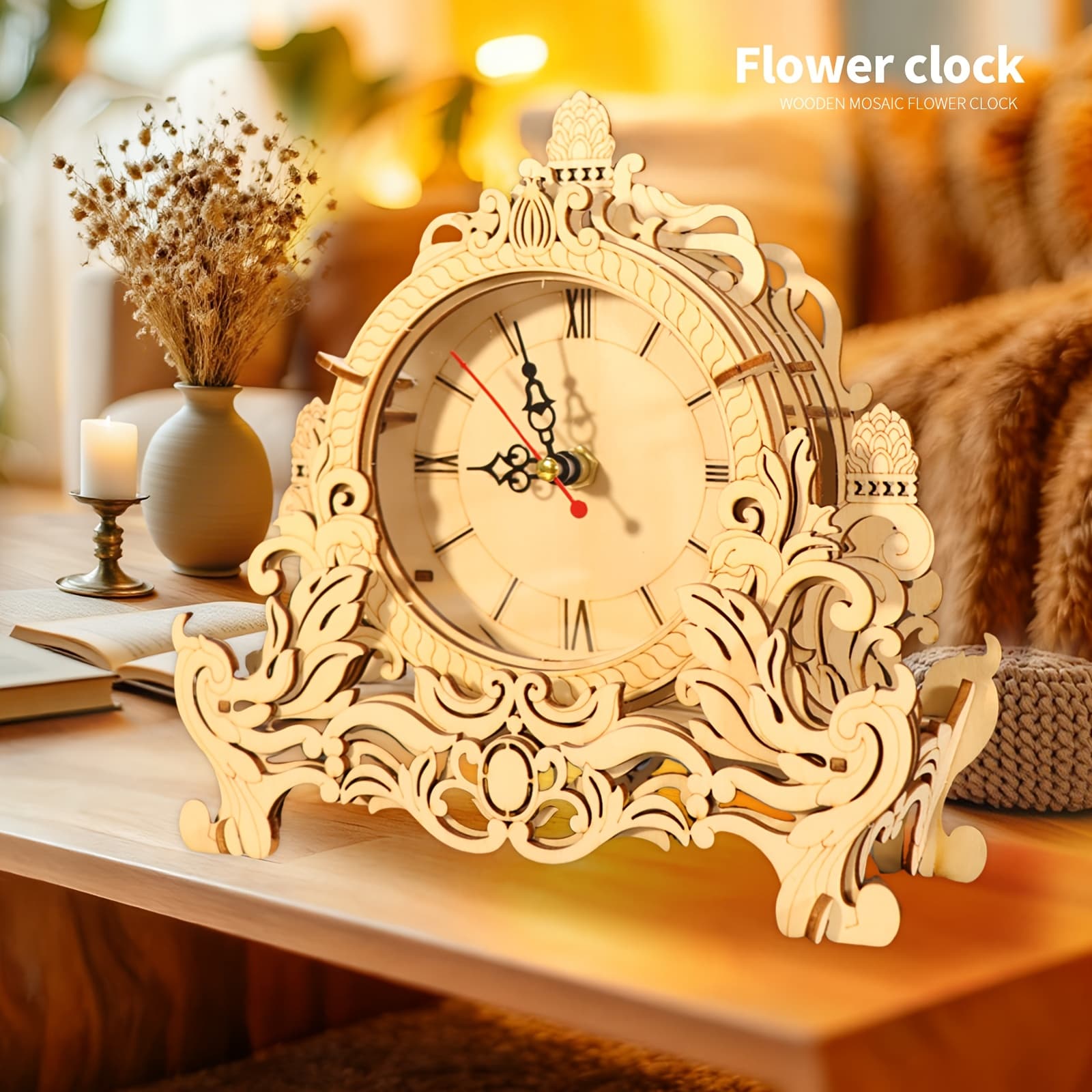 TEMU 3d Wooden Clock Puzzle Diy Kit For Learning, Brain Training And Mechanical Fun