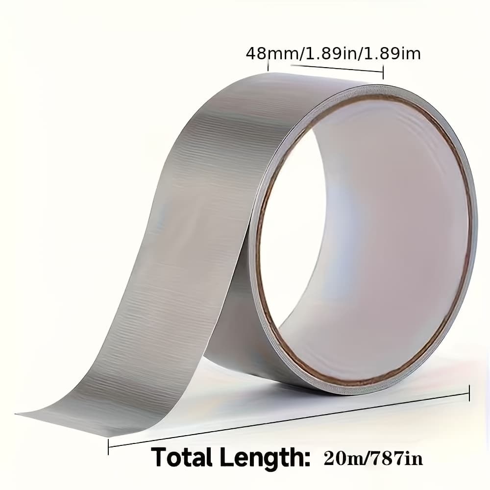 TEMU And Tear-resistant 20.12 Meter Professional-grade Silvery Tape - Pvc Material, Suitable For And Sealing, Countertop Compatible, Leak-proof Strip