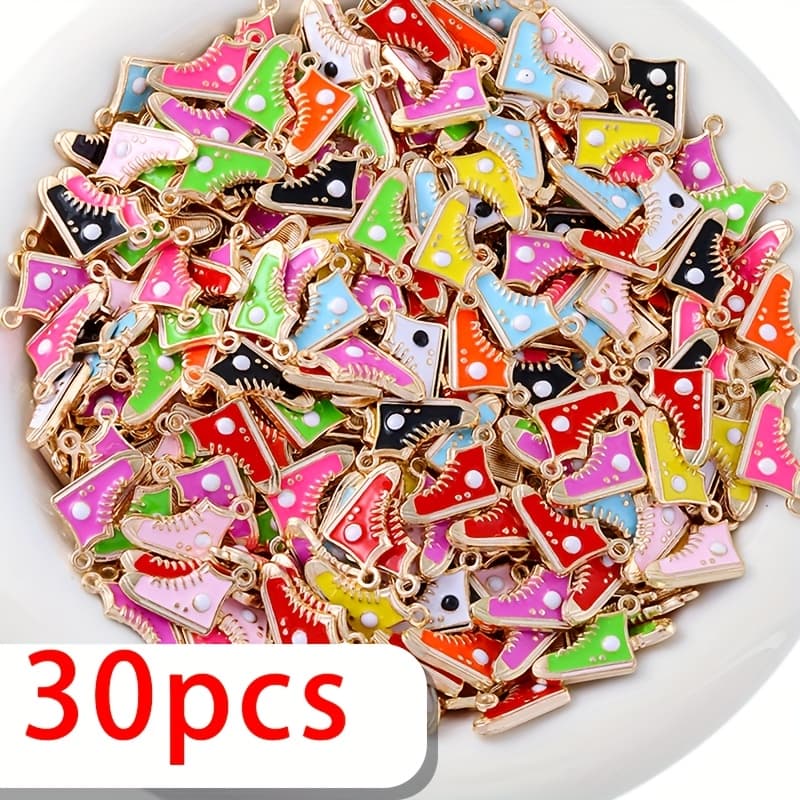TEMU 30 Colorful Sports Shoe Pendants, Multiple Color Options For Making, For Necklaces, Earrings, And Bracelets, Manufacturing | Sports |