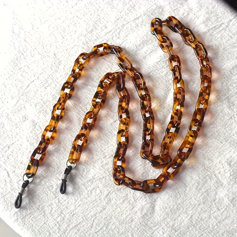 TEMU 1pc Summer Acrylic Glasses Chain, Anti-slip Anti-loss Acrylic Glasses Chain, Leopard Print Glasses Chain