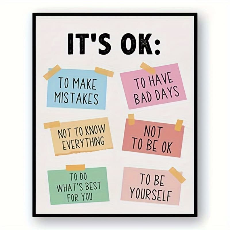 TEMU 2d Flat, 2d Flat, Positive Affirmations Wall Art Print Artwork Sign For Classroom Playroom (8x10 Inch)