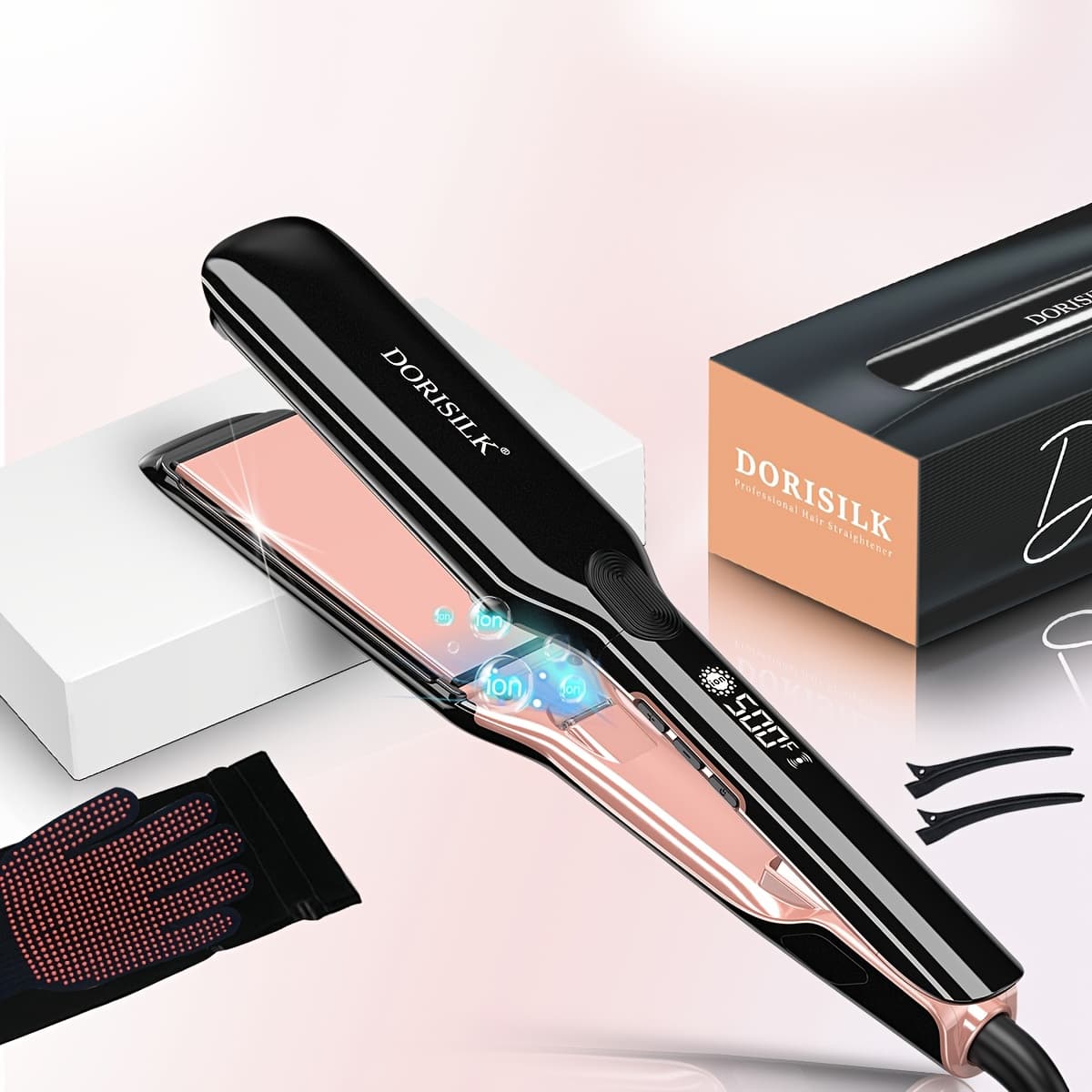 TEMU Hair Straightener Professional 500f High Temperature Hair Irons Plasma Keratin For Frizzy Hair The Damage (2inch)