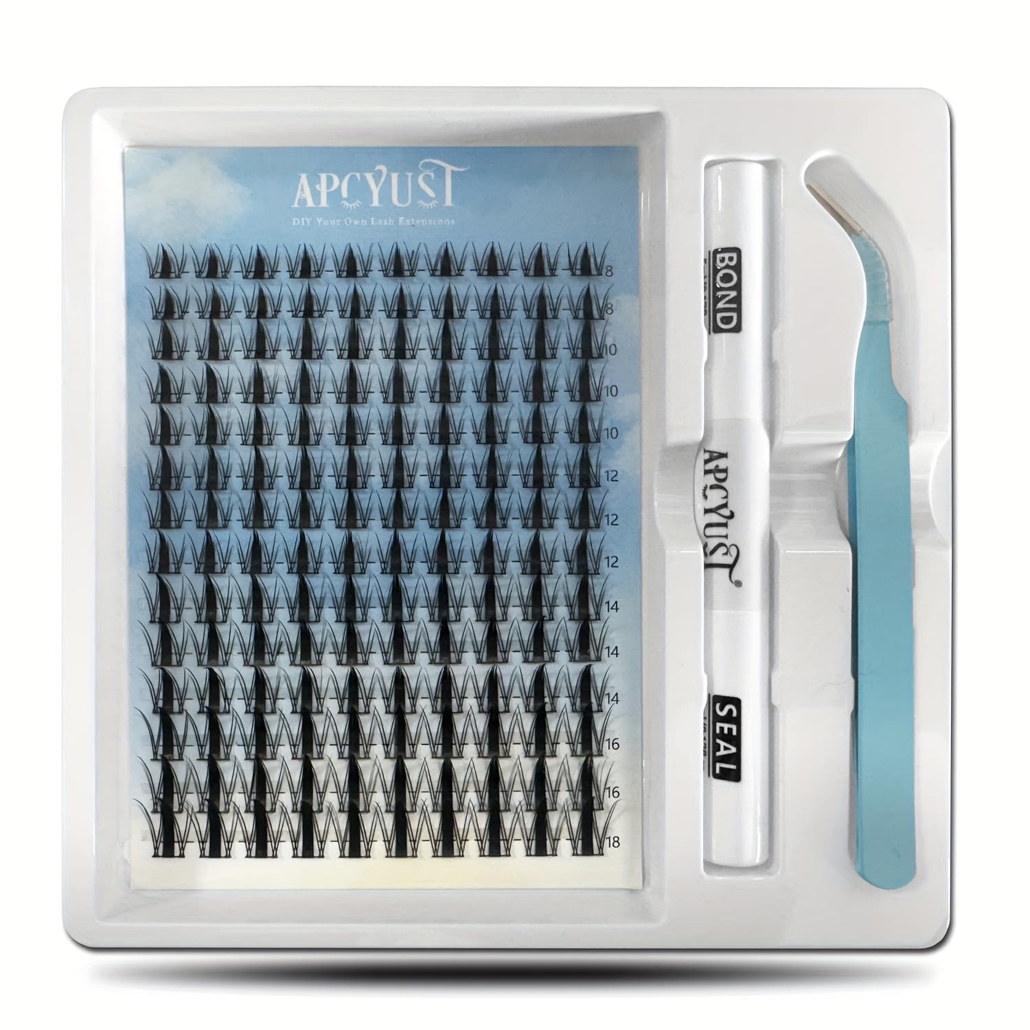 TEMU Fairy Lash Clusters Kit 8mm-18mm C Anime Eyelash Extension Kit Individual Spike Lashes Diy Volume Natural With Spikes Wet-look Spiky