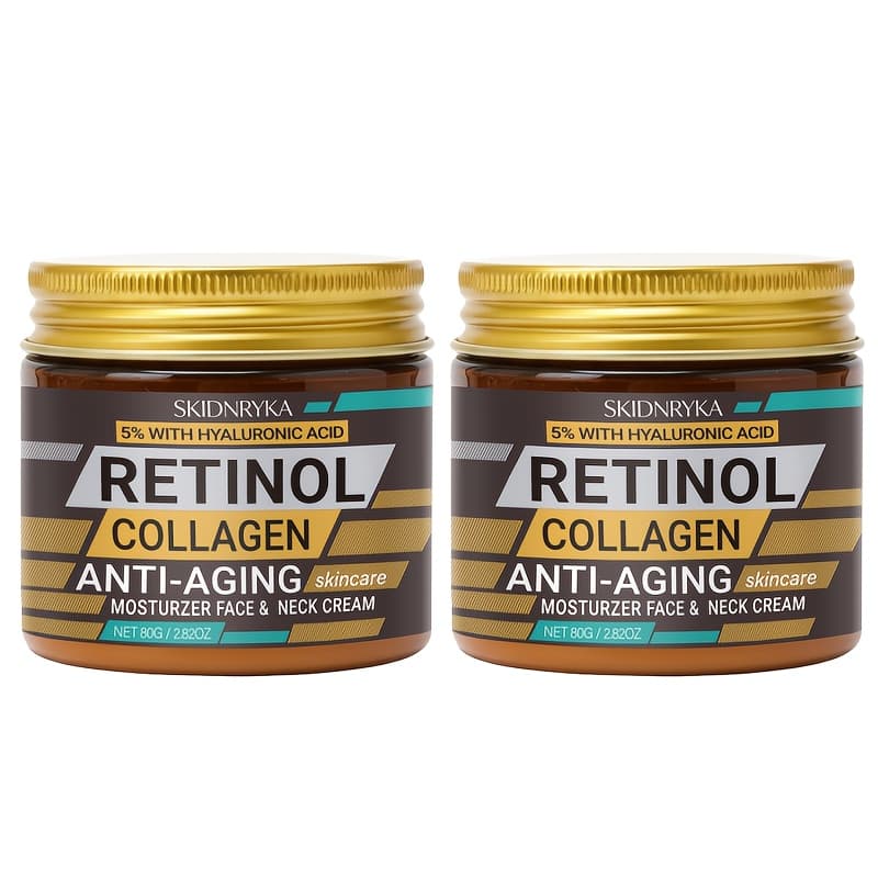 TEMU 2-pack Collagen Face Cream, Day And Night Cream, Containing Retinol, Hyaluronic Acid, Vitamin E And Niacinamide, Firming Cream, Suitable For All , Halloween And Christmas Gifts For Family