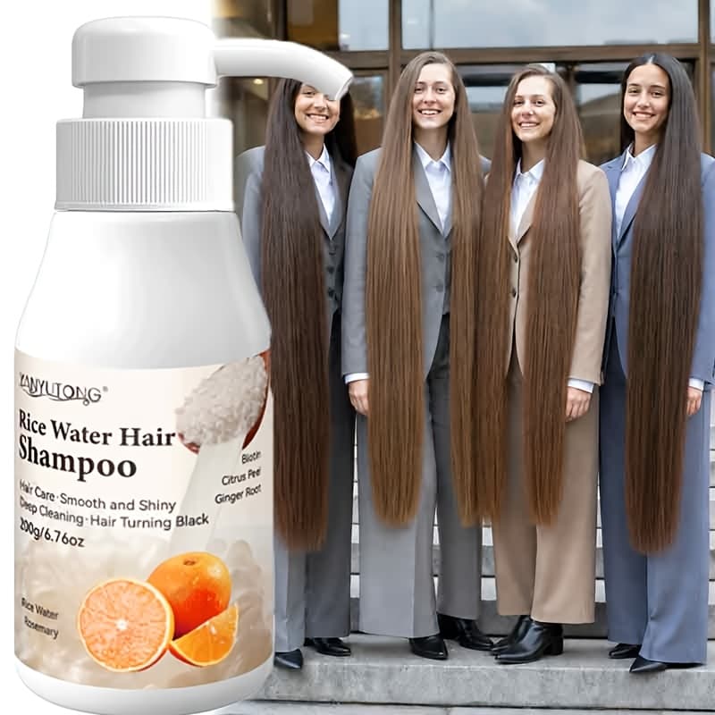 TEMU (10-day) Rice Fermented Water C Shampoo With - Smooth, Shiny, Deep Cleansing - Prevents In Black Hair During Autumn And Winter, Smoothes Frizz, Suitable For All Hair Types