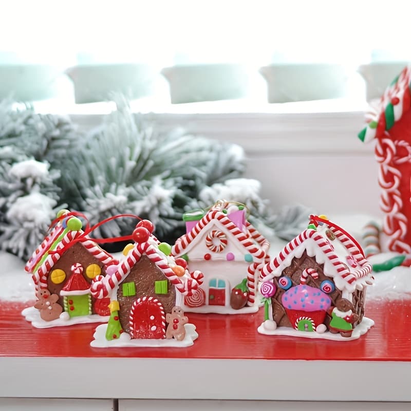 TEMU Gift For Her/him 4pcs Decoration Mini Decoration Mini House Christmas Tree Name Holiday Gift Room House Wind Chime Christmas Tree Decoration Christmas Pendant Multi-item Party Favor Packs
