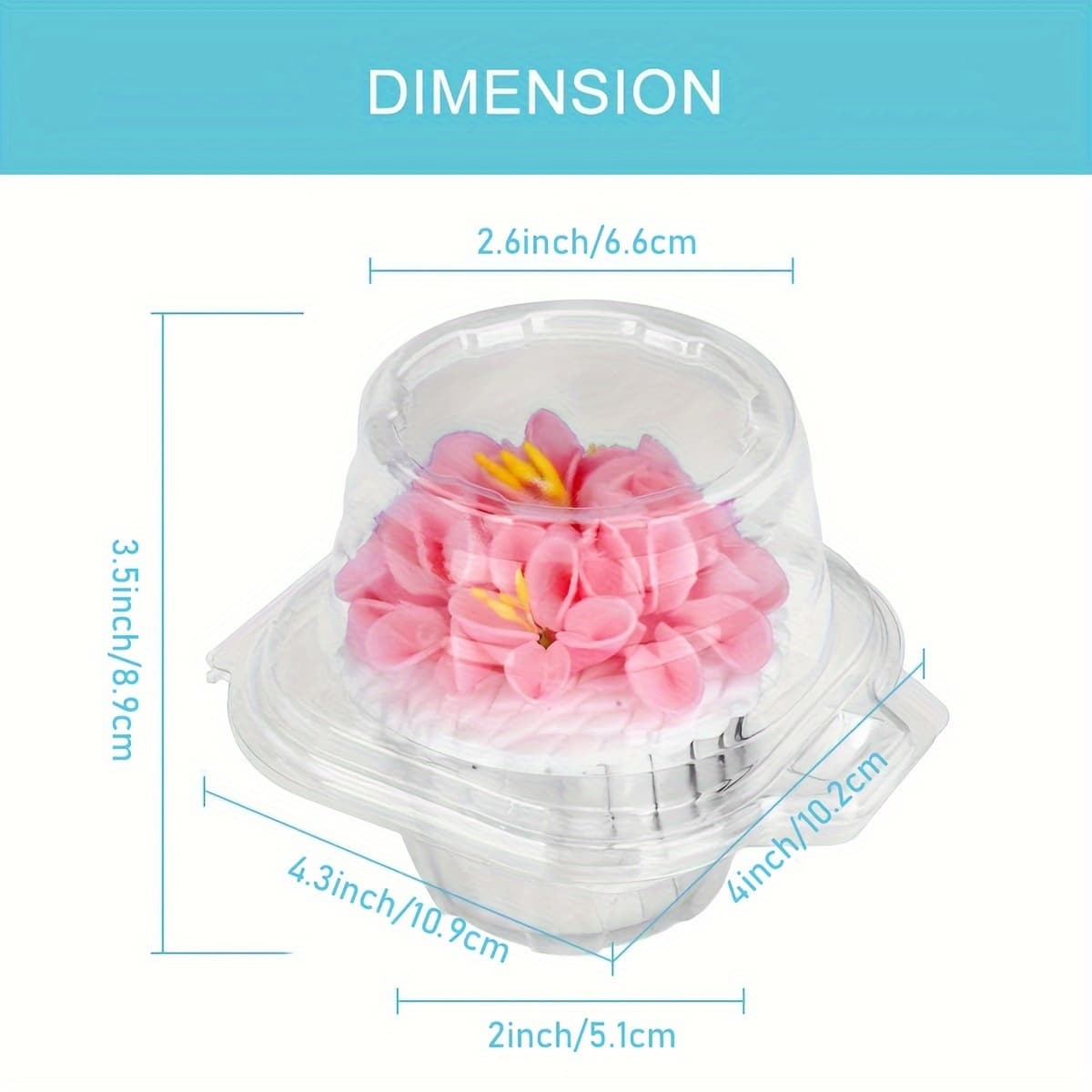 TEMU 150 Individual Cupcake Boxes Made Of Plastic, Featuring A Airtight Dome Lid, Perfect For Parties, Halloween, Christmas, Birthdays, Easter, And