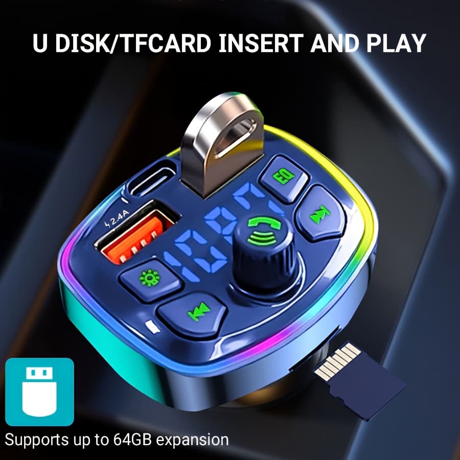 TEMU Hold A Tf Card, A Usb Flash Drive And An Mp3 Music Playerbluetooth Adapter, Car Wireless Fm Transmitter, Wireless 5.3 Adapter, Car Type Cpd30w Qc3.0 Supports System Support