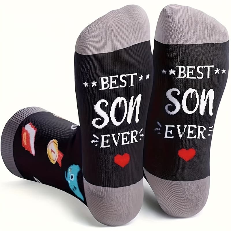TEMU 1 Pair 2025 Best Son English Letter Socks