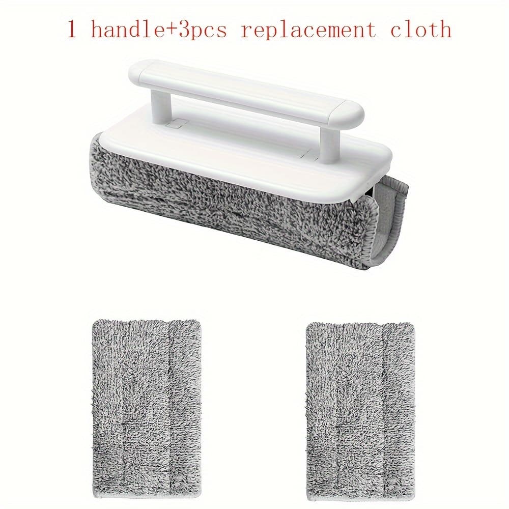 TEMU 4pcs Detachable Window Cleaning Crevice Brush Slot Brush Window Sill Dead Corner Door And Window Cleaning Crevice Brush Squeegee (handle + 3pcs Wipes) S003460