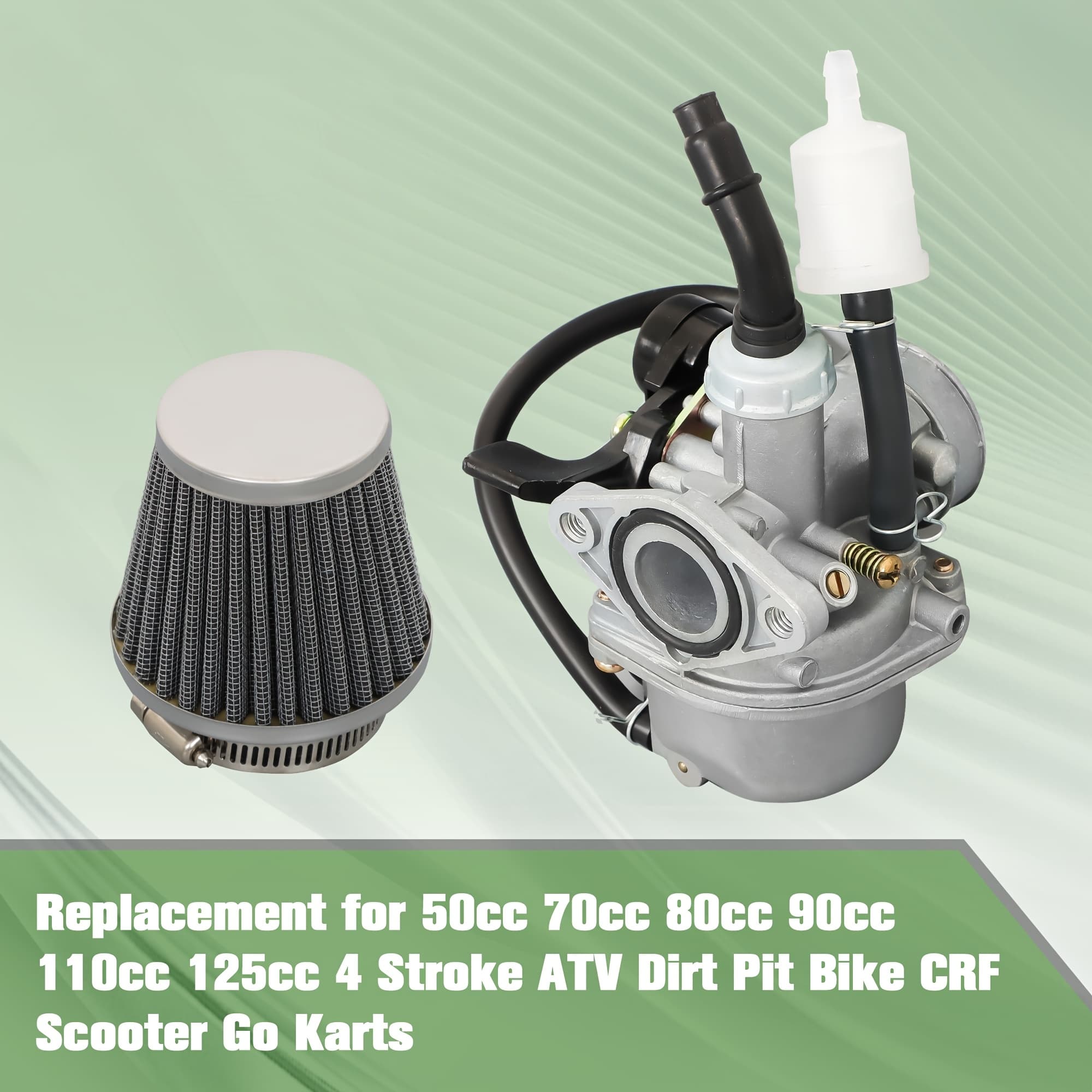 TEMU Pz19 50cc 70cc 90cc 110cc Lever Carburetor With Air Filter Replacement For Atv Go-kart Carb Chinese