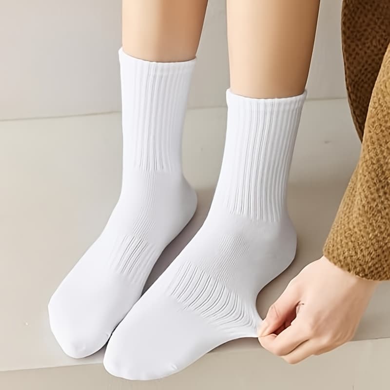 TEMU 6/8pcs (3/4 Pairs) Sports Socks - Soft, Breathable, Unrestrictive Cushion Design, Suitable For Gym, Running, Daily Wear - White/black - , Ideal For Sports And Leisure, Workout Essential,