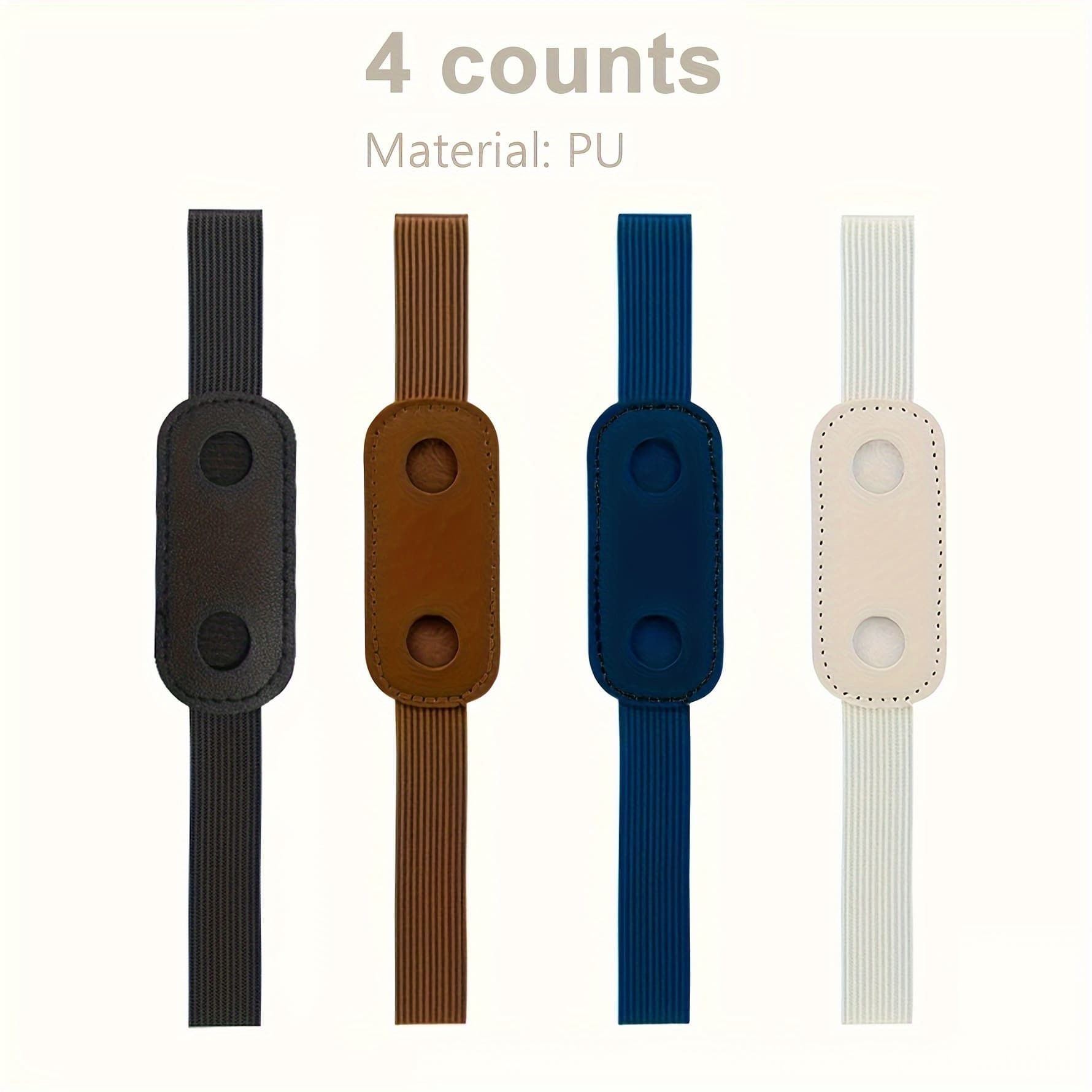 TEMU 4pcs Mixed Color Elastic Band And Pu Leather Pen Holder Set For Notebooks, Journals, Diaries, Sketchbooks, Ideal Gift For Daily Use And Special Occasions, Safe And Stylish Accessory