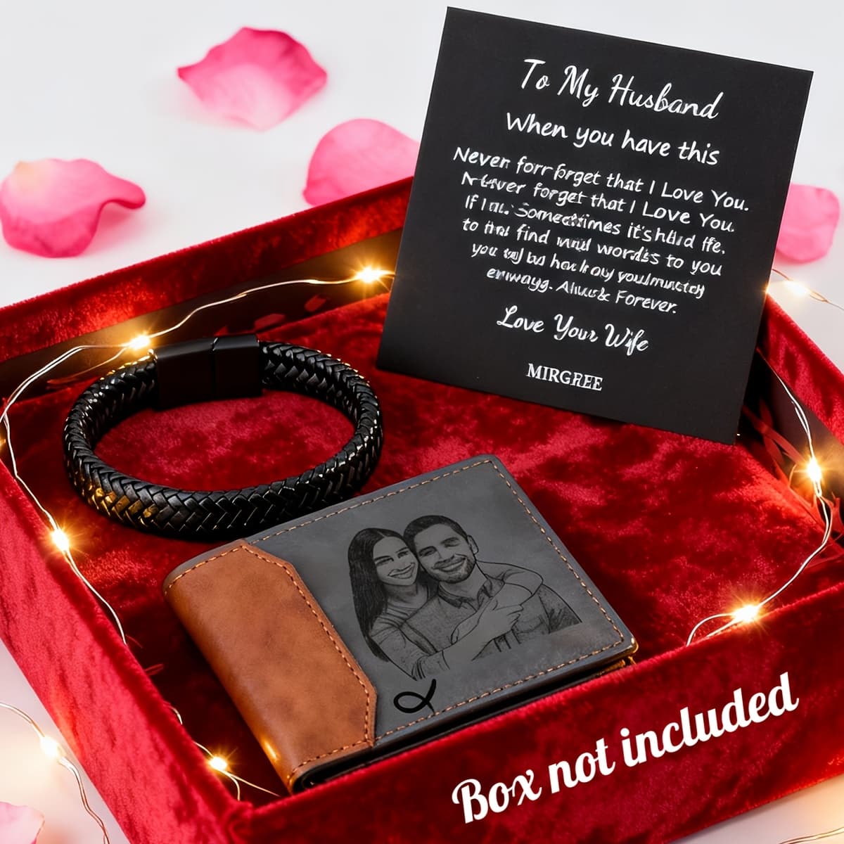TEMU 1/3pcs Customized Wallets For Men Engraved Leather Photo, With Picture, Personalized Gifts For Him, Son, Dad Gifts Trifold Wallet, Fathers Day Gift