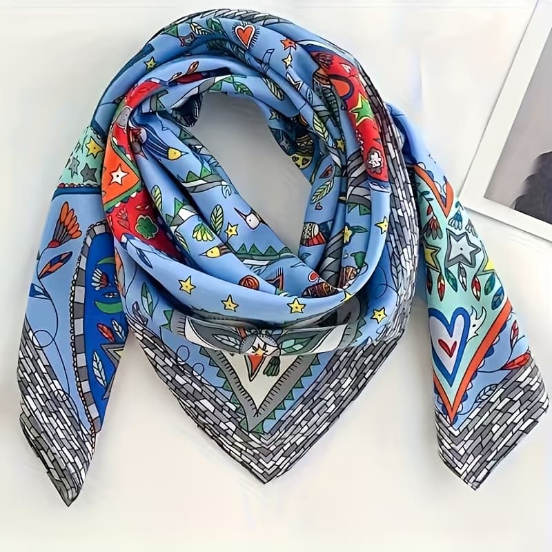 TEMU A New Women's 90cm Printed Scarf, Versatile, Elegant, And Minimalist, Made Of Premium Material, Perfect For Accessorizing Shirts And
