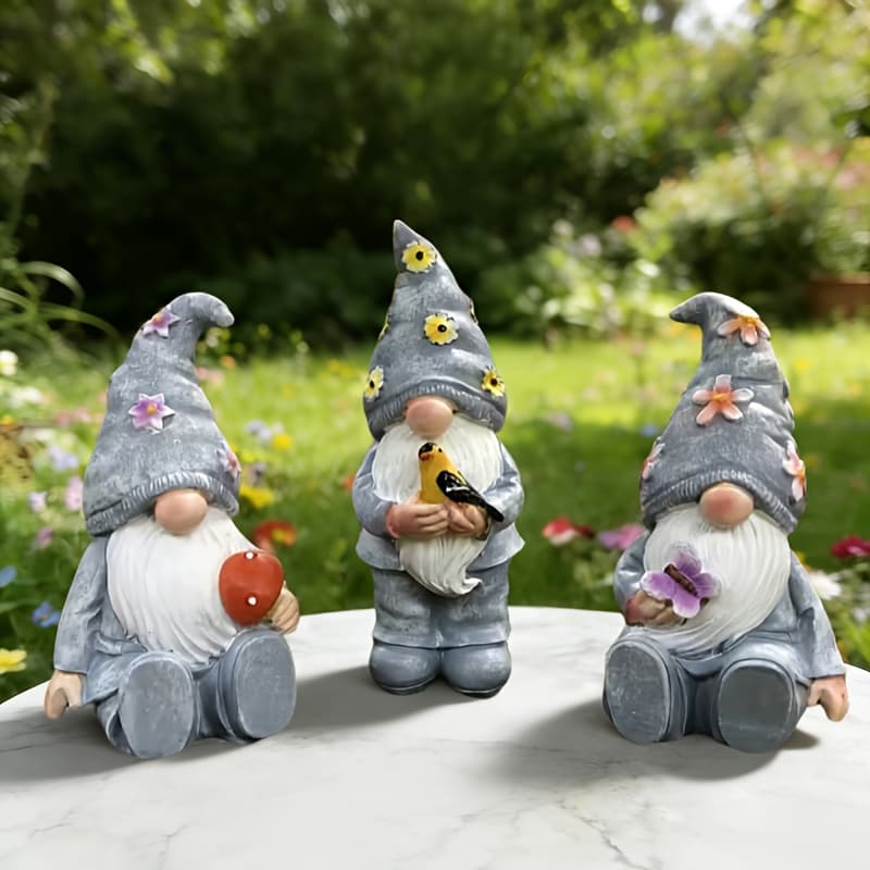 TEMU 3pcs Resin Gnome Statues | Rustic Garden Decor For Outdoor Decoration, Lawn Landscaping, Easter Theme