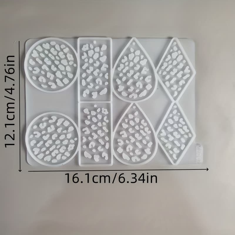 TEMU New Hollow Special-shaped Earrings Glue Mold 4 Sets Of Earrings Crushed Pendant Earrings Hollow Star Crushed Stone Decorative Earrings Silicone Mold Resin Silicone Mold