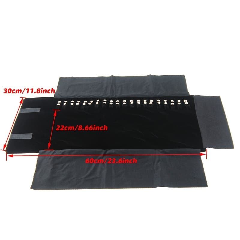 TEMU 20 Buckles Necklace Storage Bag Jewelry Nylon Roll Organizer Bag Velvet Bracelet Carrying Display Holder Jewelry Business Pouch