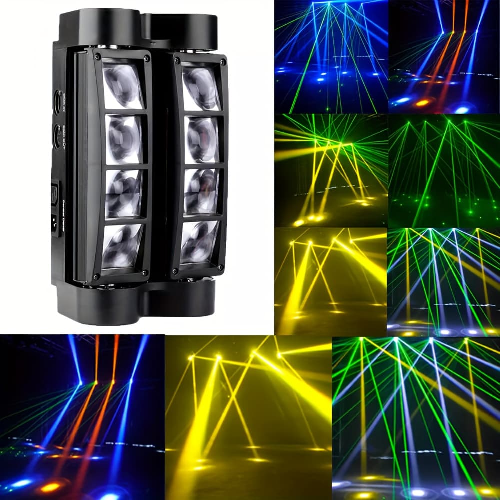 TEMU Versatile 8-led Moving Head Stage Light - Rgbw Beam For Dj, Disco, Weddings, Parties & Festivals - Plug, 110v/220v